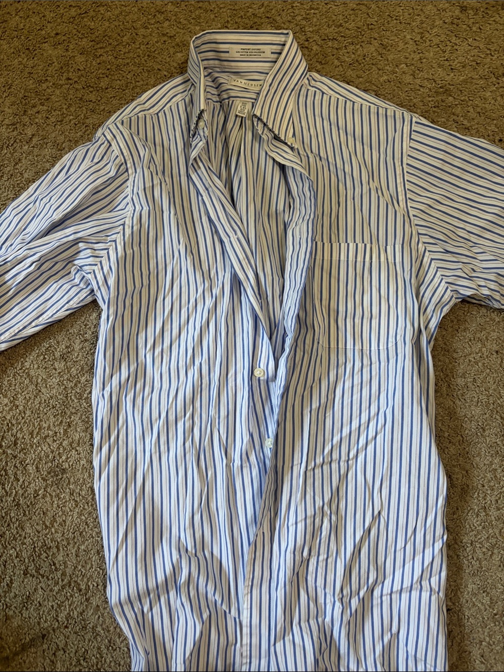 Van Heusen Blue and White Striped Dress Shirt